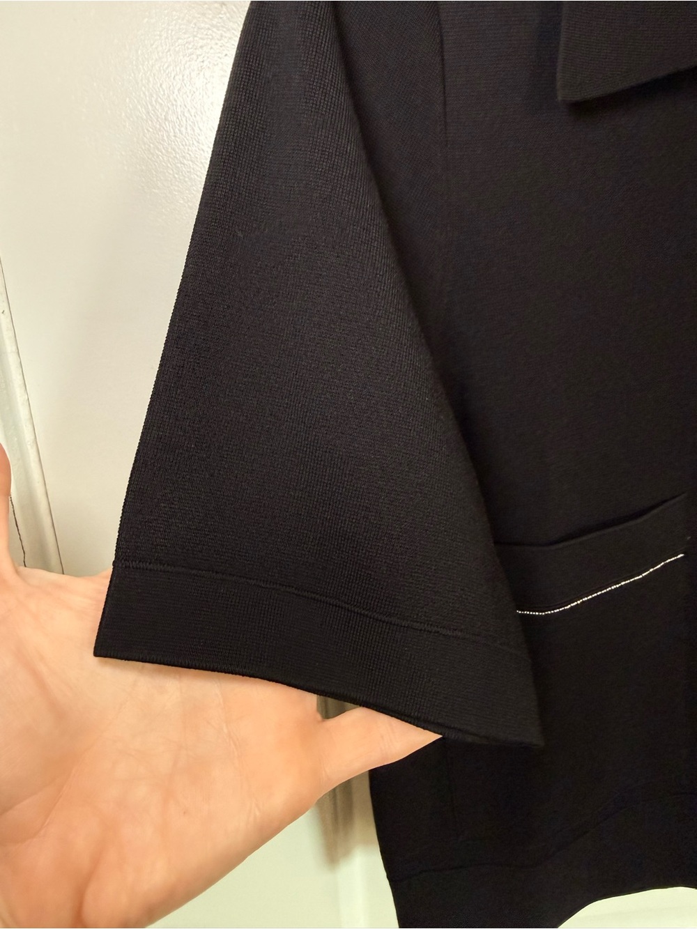 EP YAYING Chic Minimalist Black Short-Sleeve Button Cardigan - Picture 3 of 6